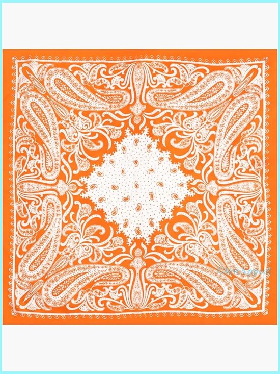 Accessories - Large 27.5" Square Silk-Like Polyester Scarf Paisley Vintage Head Wrap